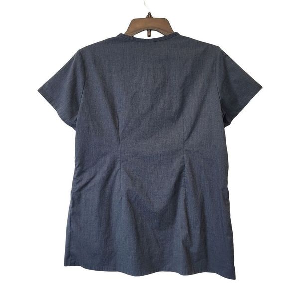 Butter Soft Stretch Gray Scrub Top - Picture 2 of 7
